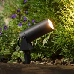 LED-maapiikkivalaisin 5131, musta, alumiini, lasi, Schuko-tulppa, Schuko-tulppa