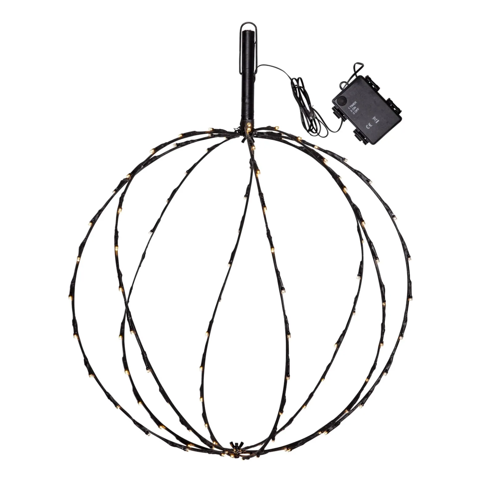 LED-maapiikkivalo Sphere, Ø 50 cm, musta metalliparisto
