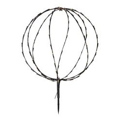 LED-maapiikkivalo Sphere, Ø 50 cm, musta metalliparisto