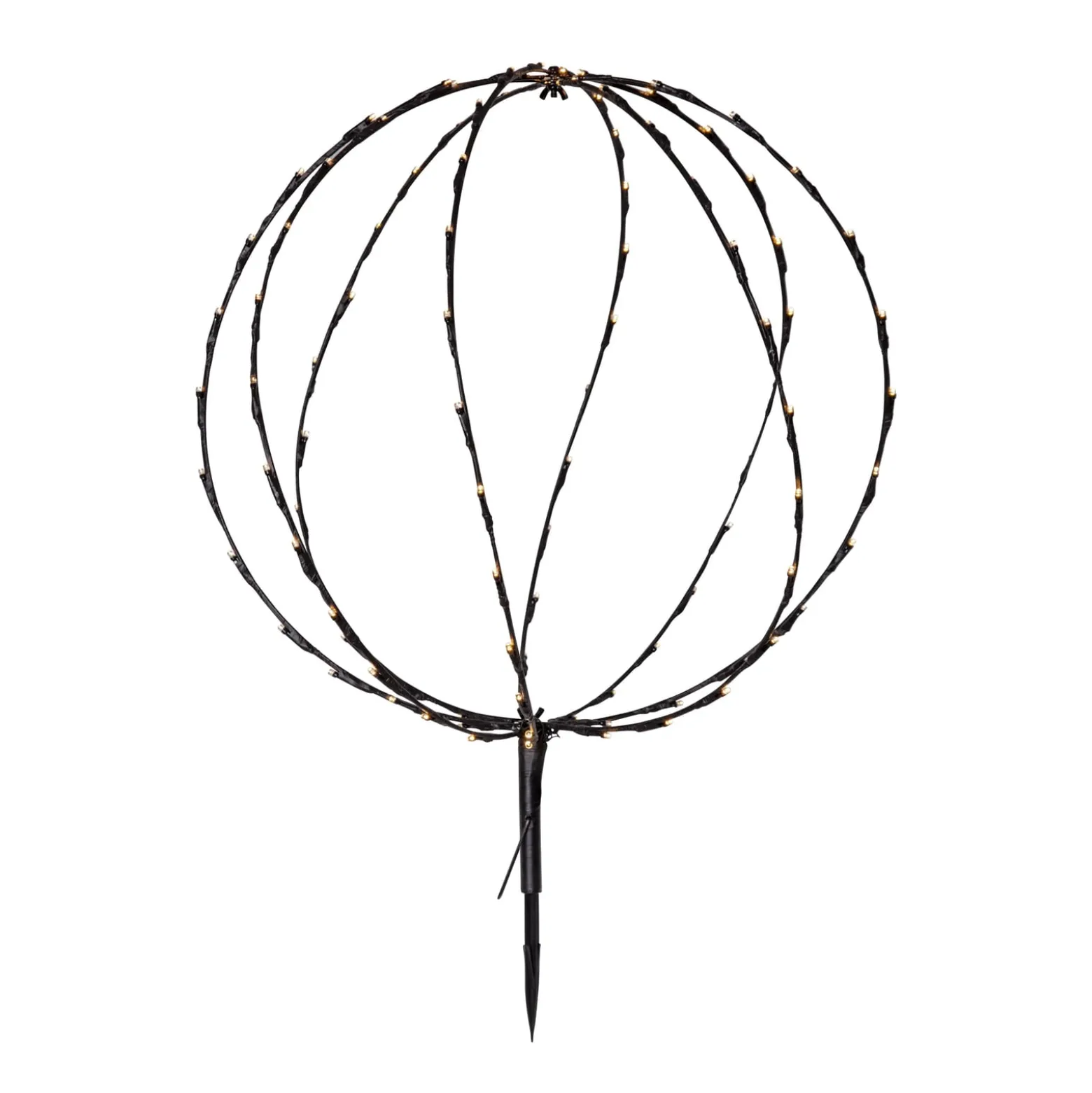 LED-maapiikkivalo Sphere, Ø 50 cm, musta metalliparisto