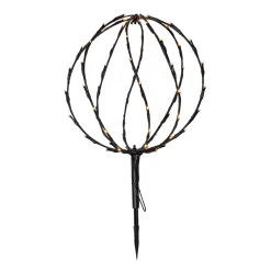 LED-maapiikkivalo Sphere, Ø 30 cm, musta metalliparisto