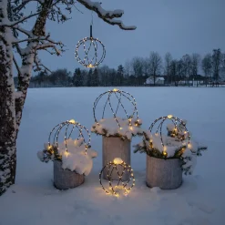 LED-maapiikkivalo Sphere, Ø 30 cm, musta metalliparisto
