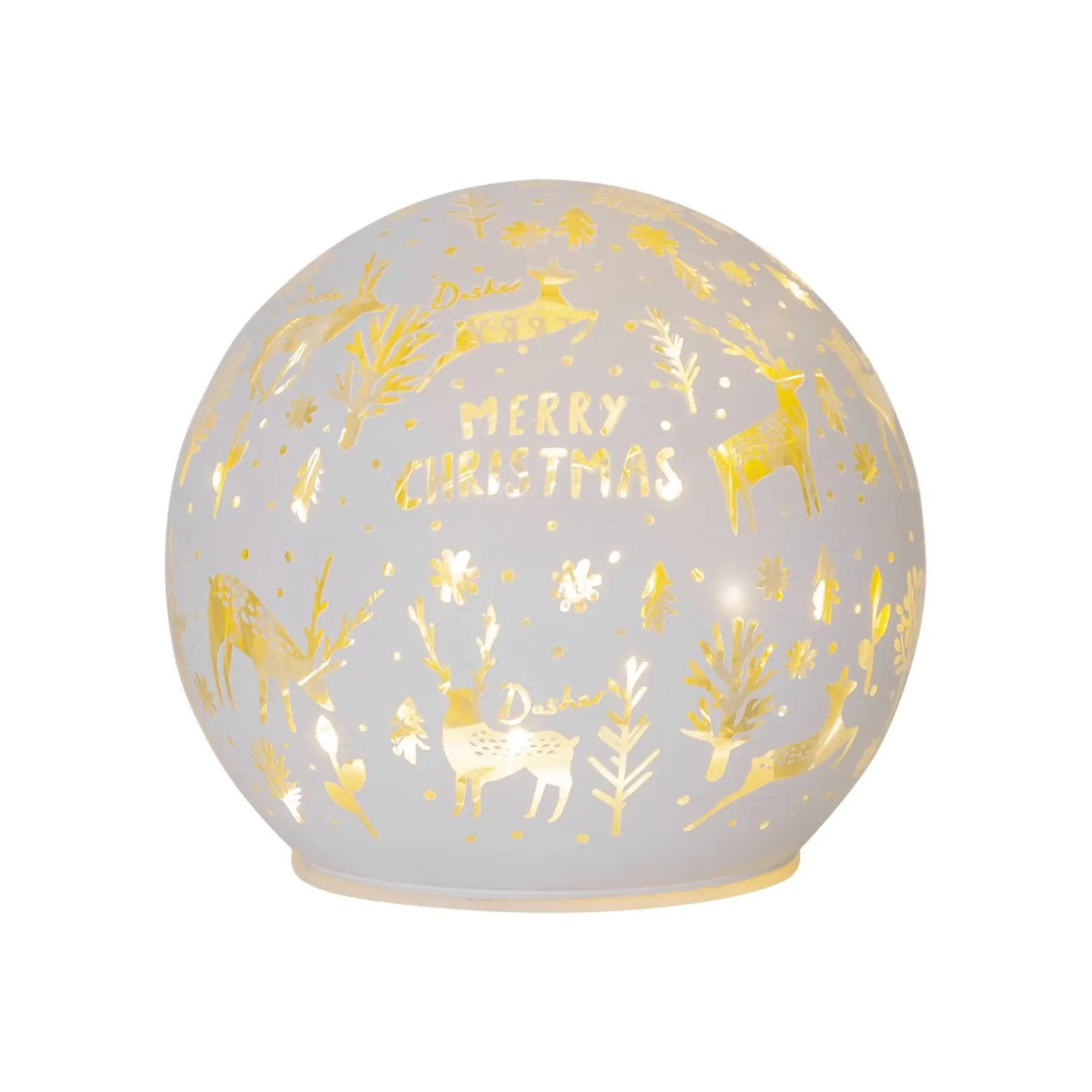 LED pallo valo Merry X-Mas Ø 12cm valkoinen lasi paristokäyttöinen