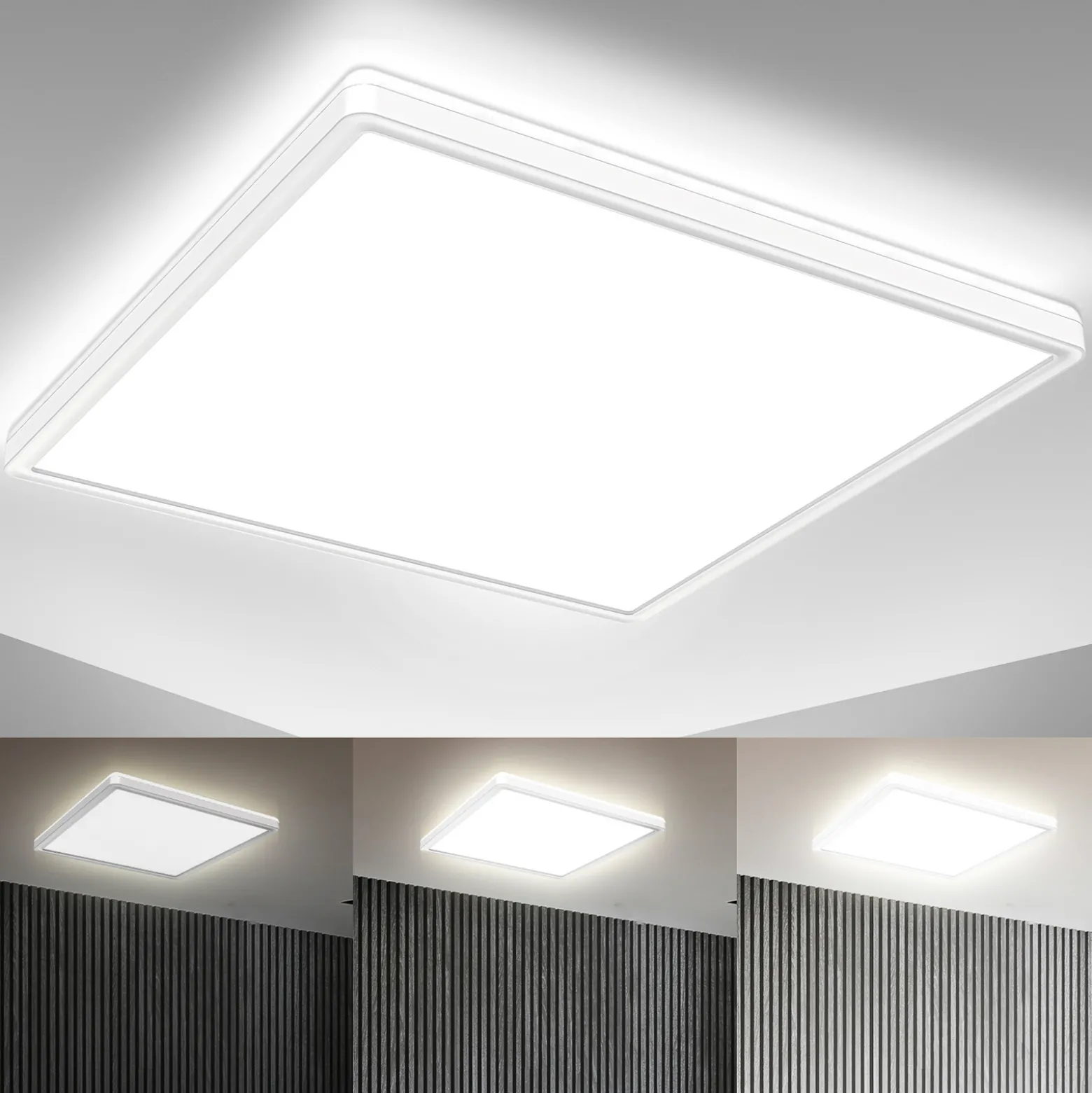 LED-paneeli Eki, 42 x 42 cm, valkoinen, himmennettävä, taustavalo, 4 000 K