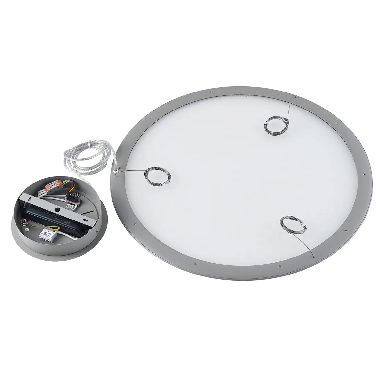 LED-paneeli PANEL, harmaa, Ø 63 cm, metalli, CCT, himmennettävä, 50 W