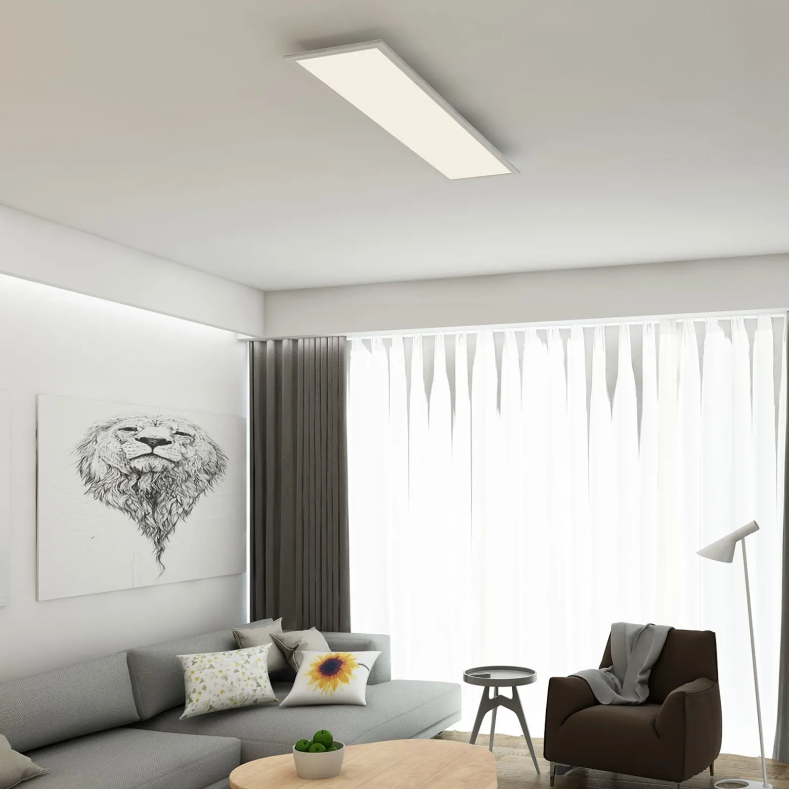 LED-paneeli Piatto, anturi, 119,5 x 29,5 cm