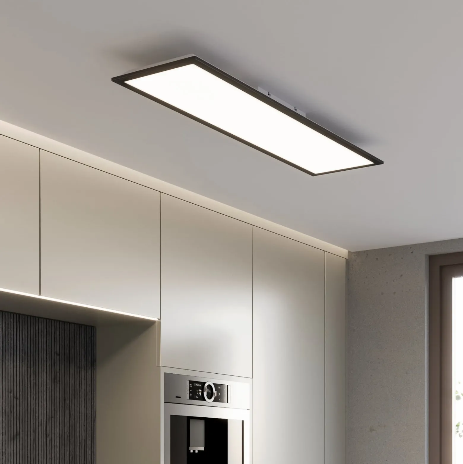 LED-paneeli Piatto CCT, kaukosäädin, 100x25, musta