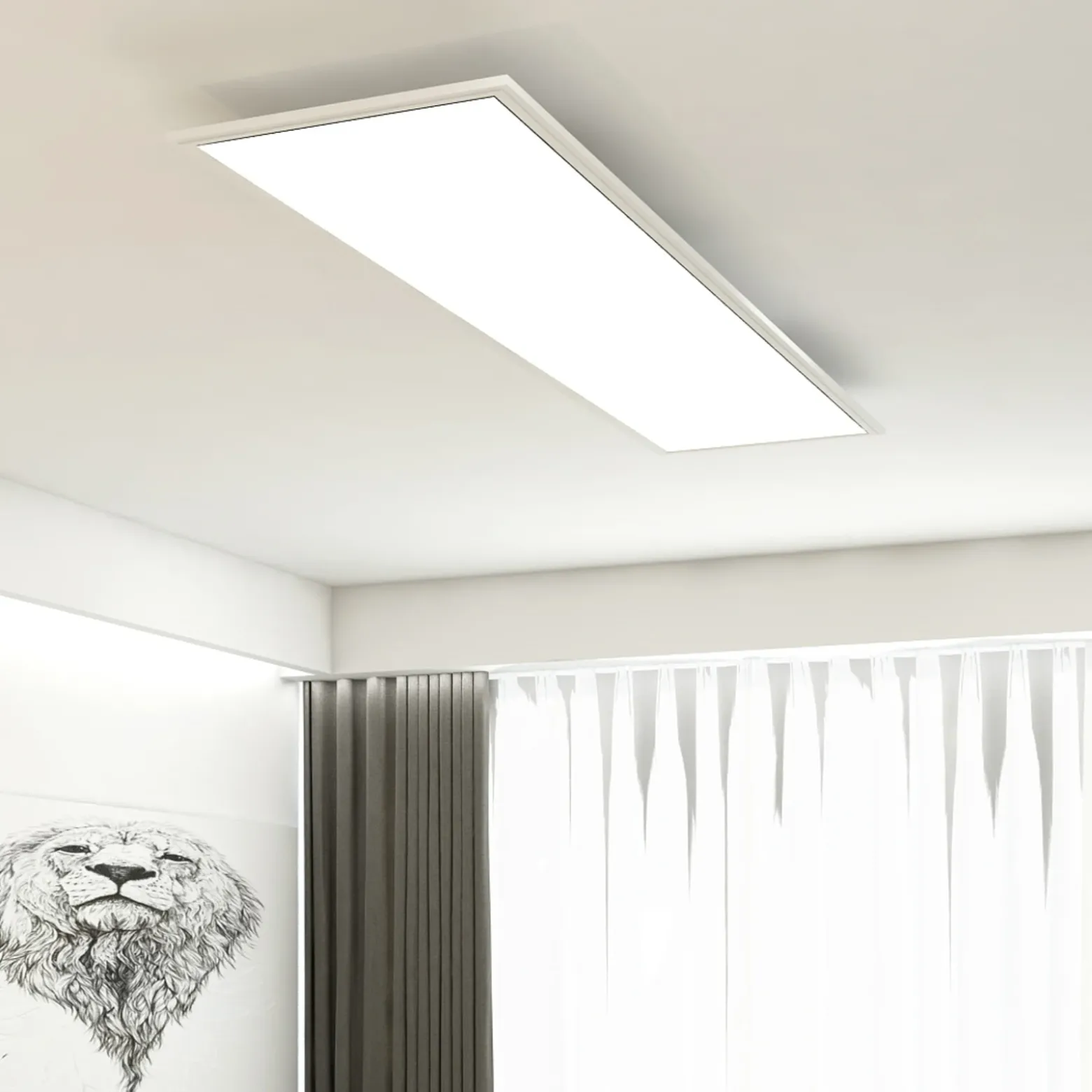 LED-paneeli Simple, ultraohut, 119,5x29,5cm