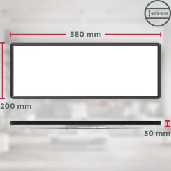 LED-paneeli Slim kaukosäädin RGBW, 58 x 20 cm, musta, taustavalo