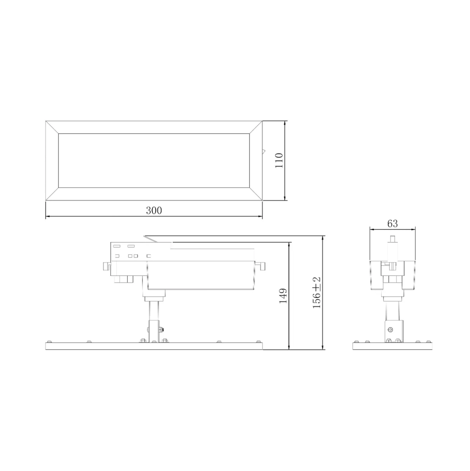 LED-paneeli TRACK LIGHT, musta, 3-vaiheinen, 4 000 K, päälle/pois