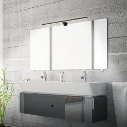 LED-peililamppu Dun 2 in 1, musta matta, IP44, pituus 50 cm