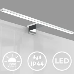 LED-peilivalaisin Mira, leveys 60 cm, kromi, metalli, 4 000 K