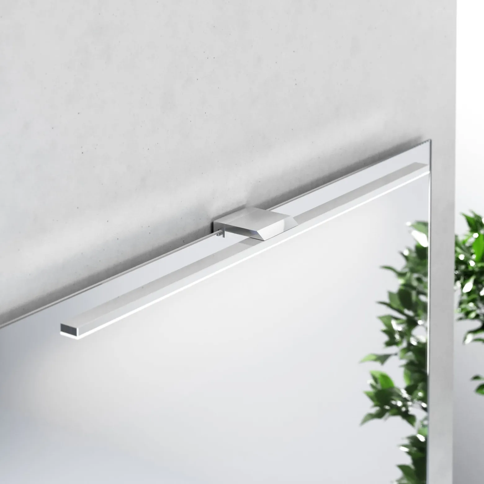 LED-peilivalaisin Triga IP44, kromi, 60cm, 3,000K