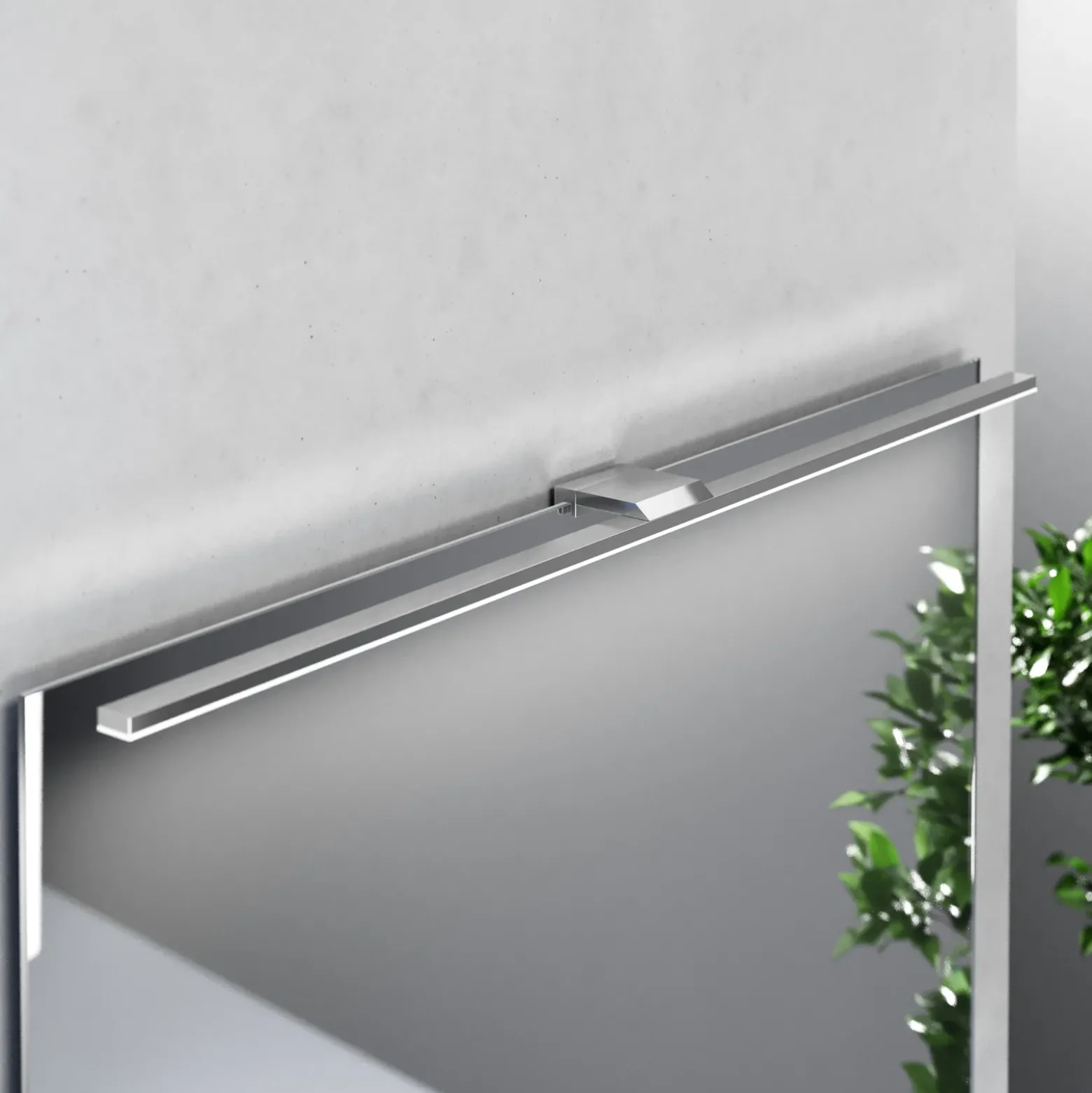 LED-peilivalaisin Triga IP44, kromi, 80cm, 3,000K