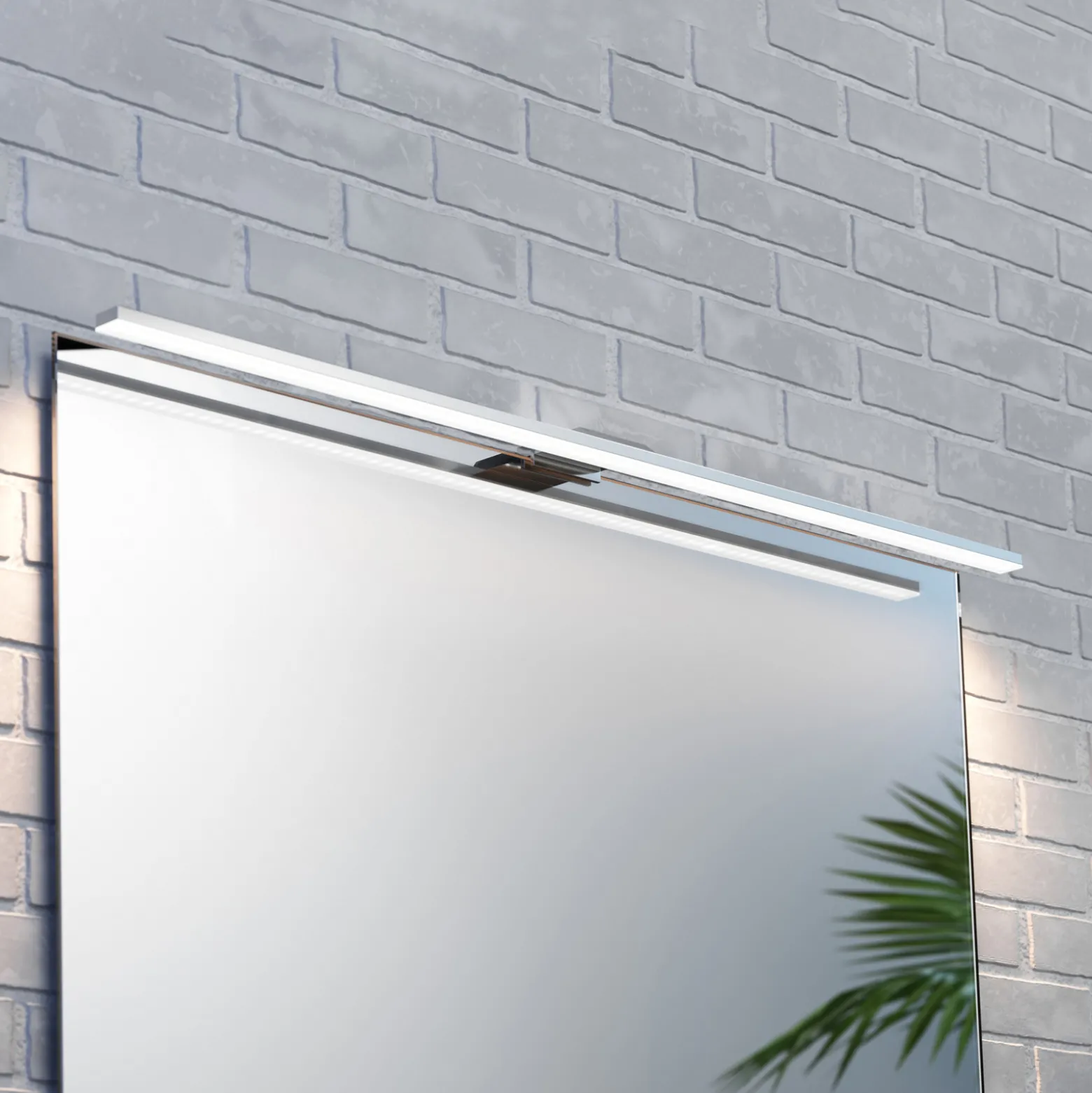 LED-peilivalaisin Triga IP44, kromi, 80cm, 3,000K