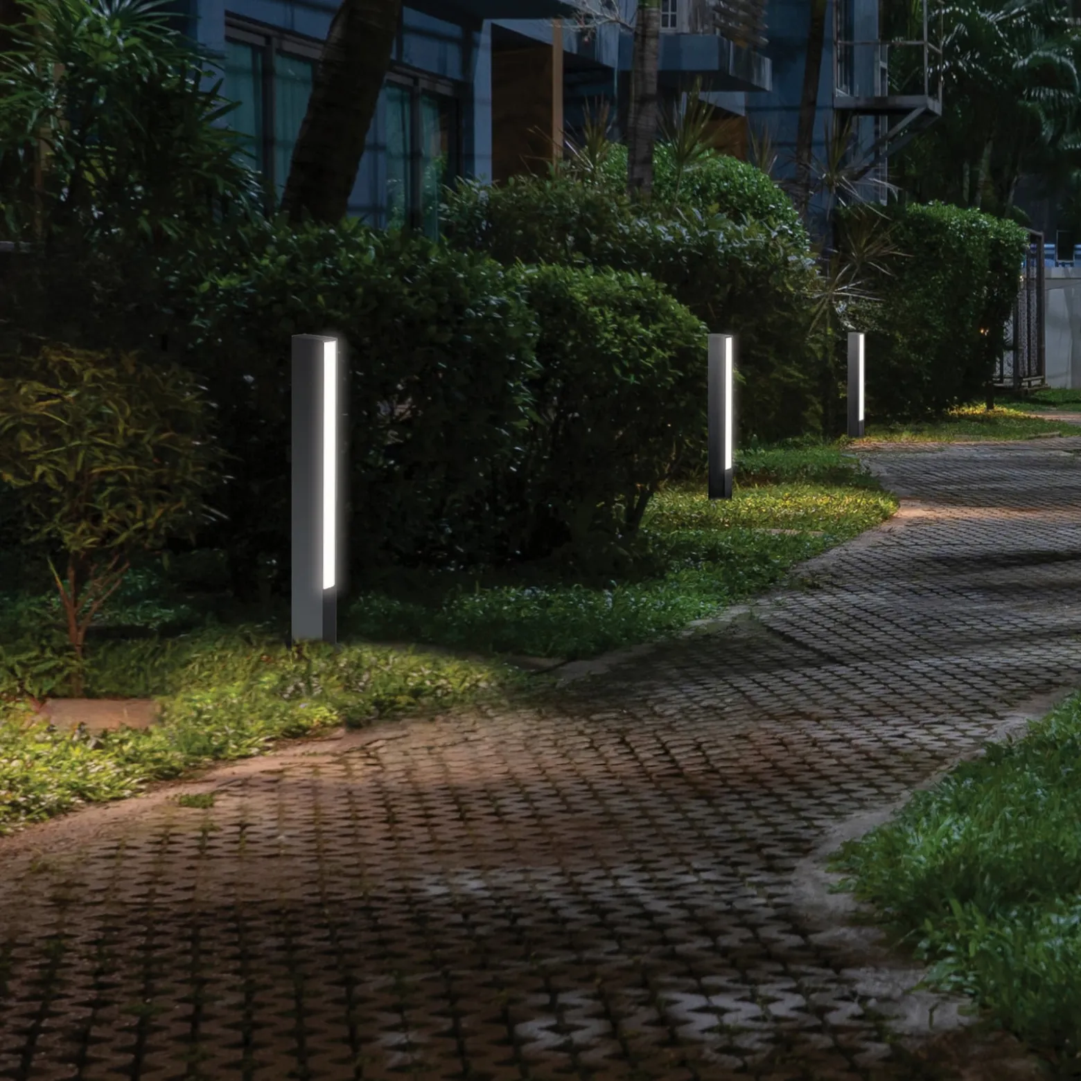 LED-pollarivalaisin Lir, korkeus 60 cm, tummanharmaa metalli