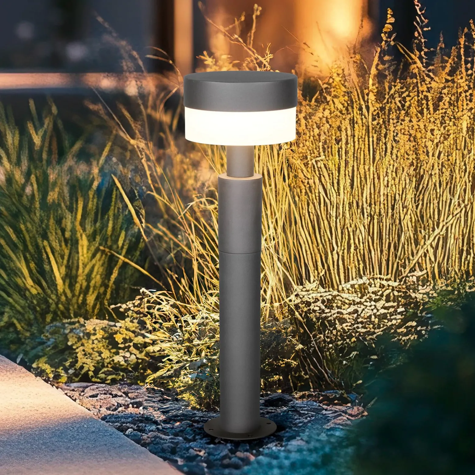 LED-pollarivalaisin Mackenzie, korkeus 50 cm, antrasiitti, alumiinivalu