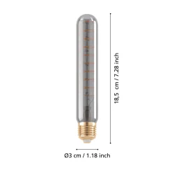 LED-putkilamppu E27 4W T30 1700K Hehkulamppu savuinen