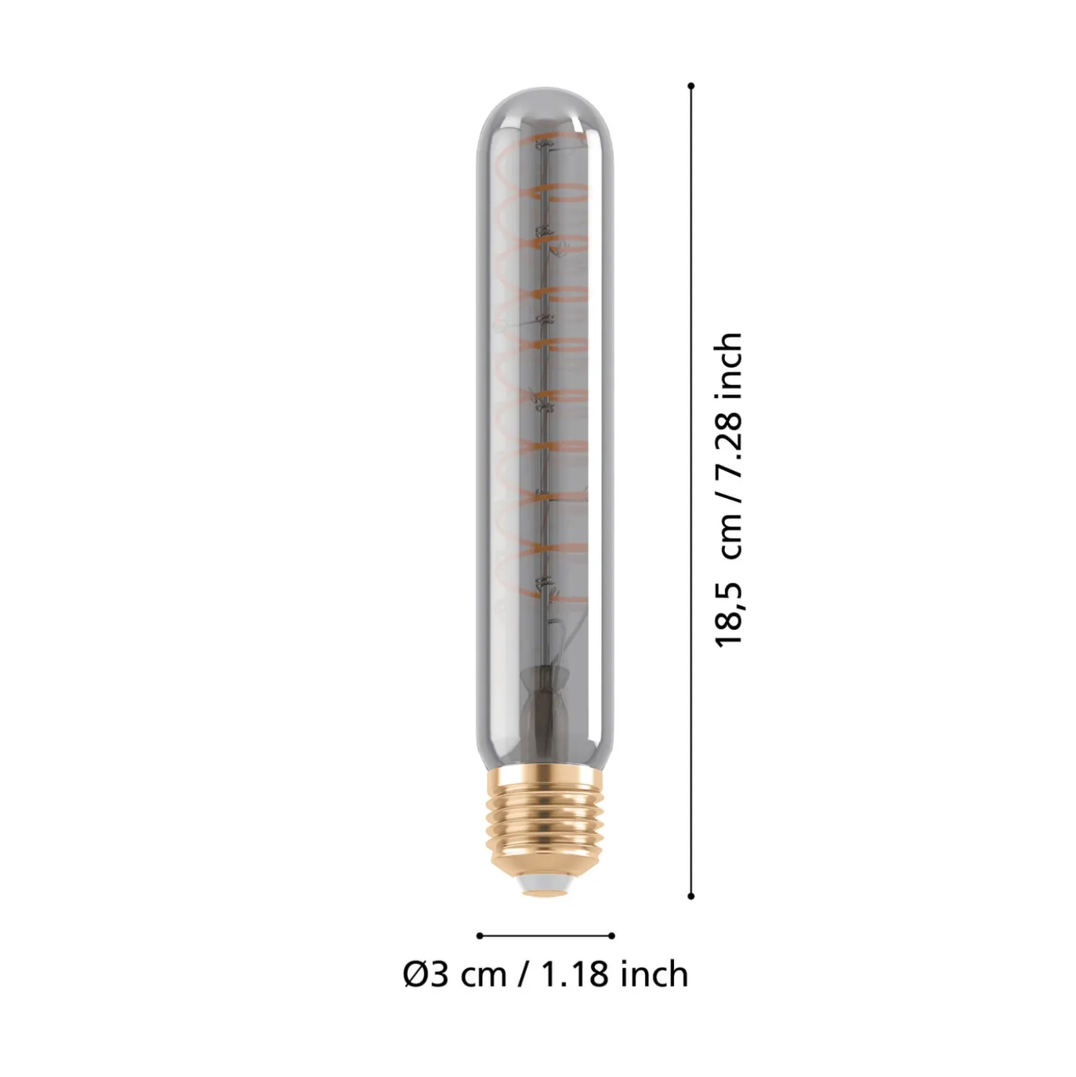 LED-putkilamppu E27 4W T30 1700K Hehkulamppu savuinen