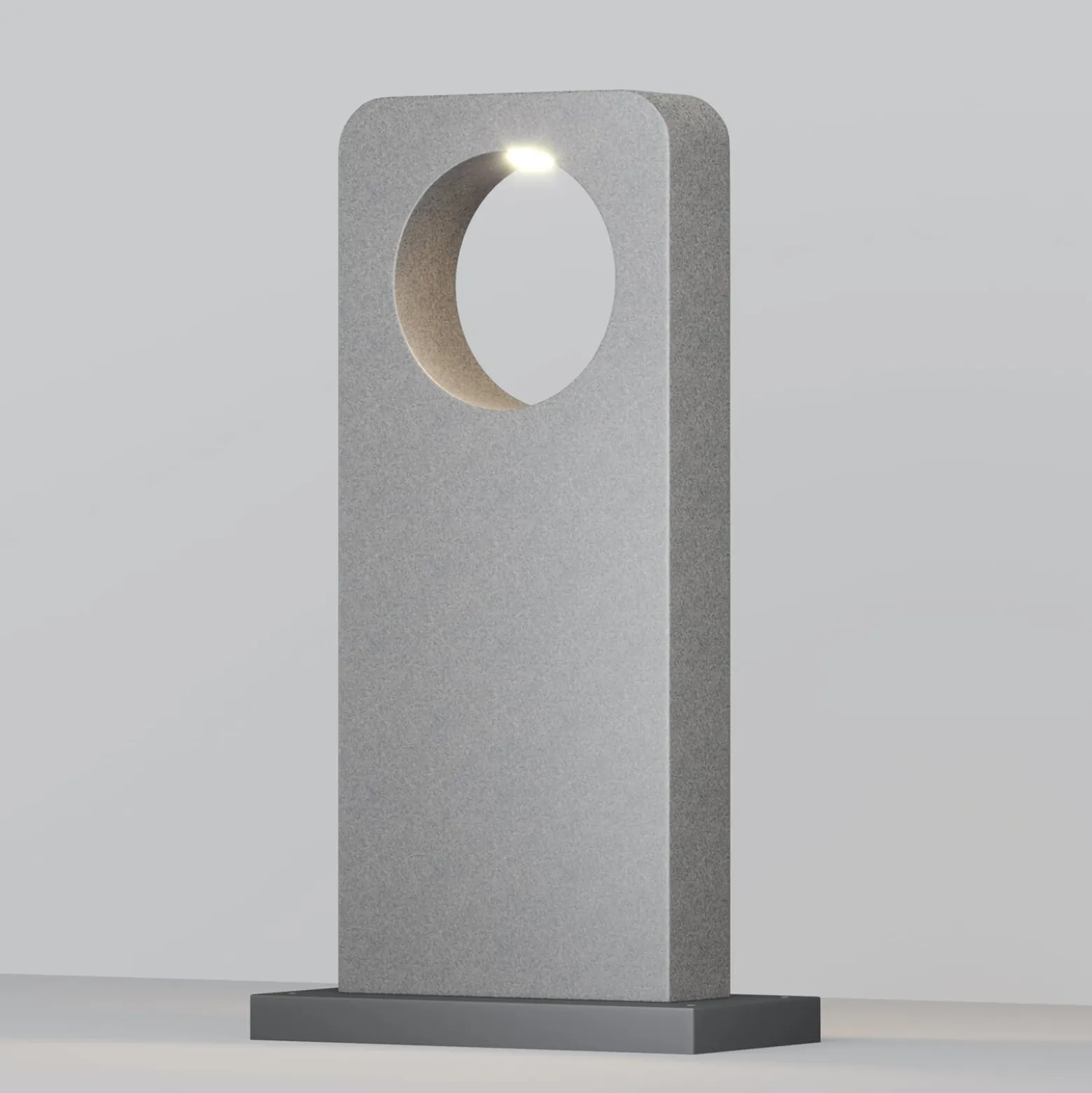 LED-pylväsvalaisin BETONE, korkeus 74 cm, harmaa, sementti, IP65
