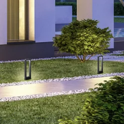 LED-pylväsvalaisin RENO, antrasiitti, korkeus 50 cm, metalli, IP54