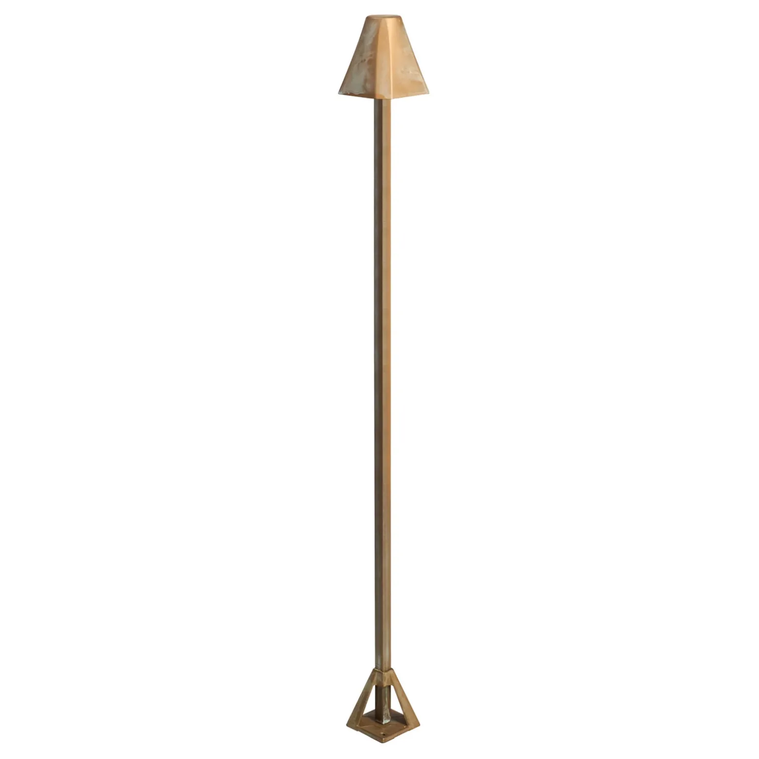 LED-pylväsvalaisin Silva Frame, korkeus 100 cm, antiikkimessinki, IP65