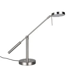 LED-pöytälamppu Monza, nikkelivärinen, korkeus 52 cm, metalli
