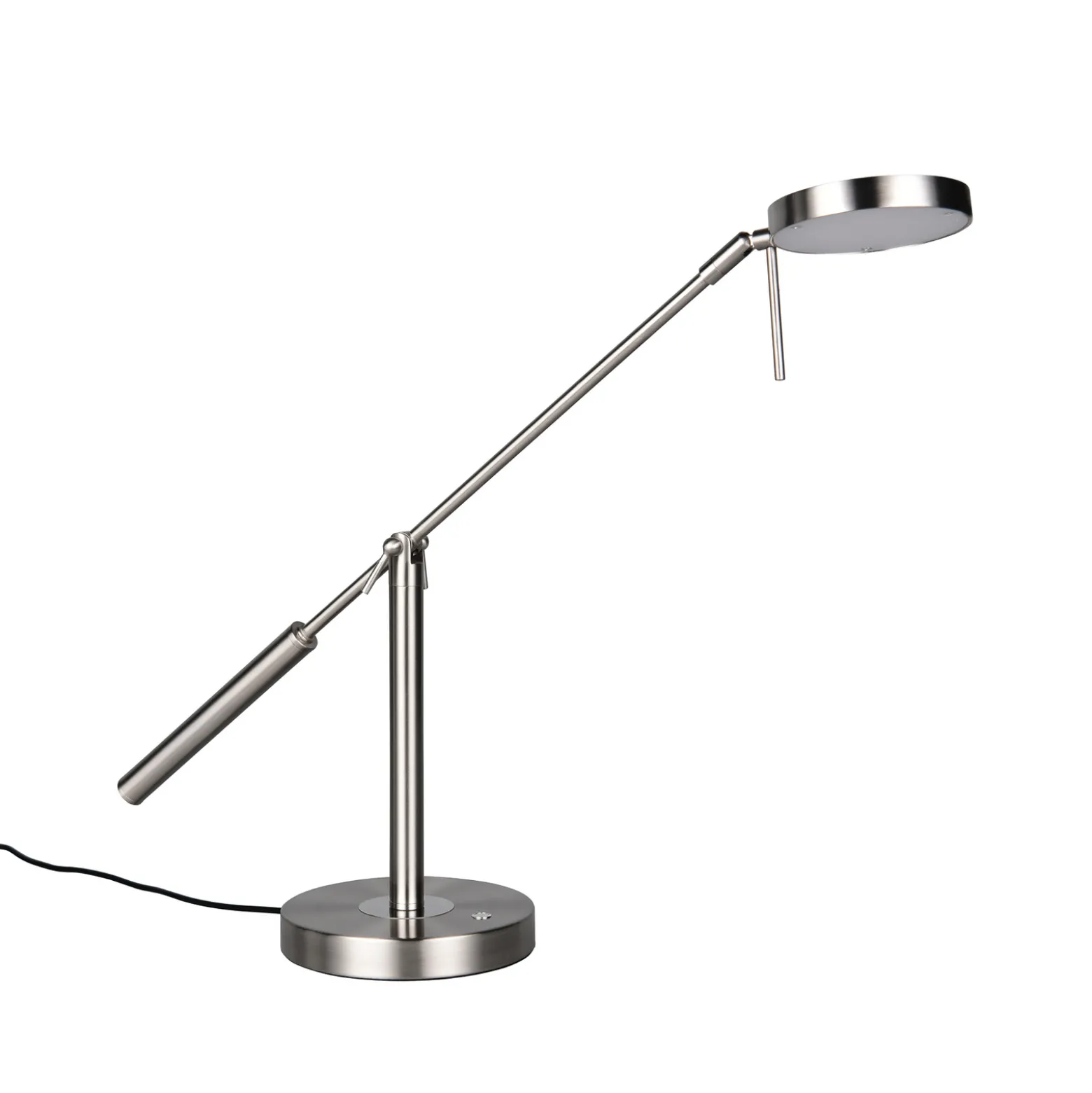 LED-pöytälamppu Monza, nikkelivärinen, korkeus 52 cm, metalli