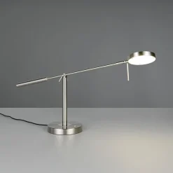 LED-pöytälamppu Monza, nikkelivärinen, korkeus 52 cm, metalli