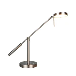 LED-pöytälamppu Monza, nikkelivärinen, korkeus 52 cm, metalli