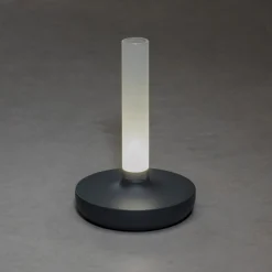 LED-pöytävalaisin Biarritz, IP54, akku, CCT harmaa