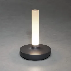LED-pöytävalaisin Biarritz, IP54, akku, CCT harmaa