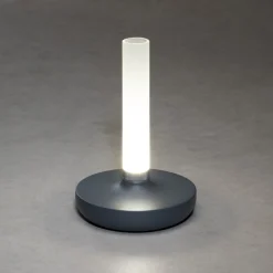 LED-pöytävalaisin Biarritz, IP54, akku, CCT harmaa