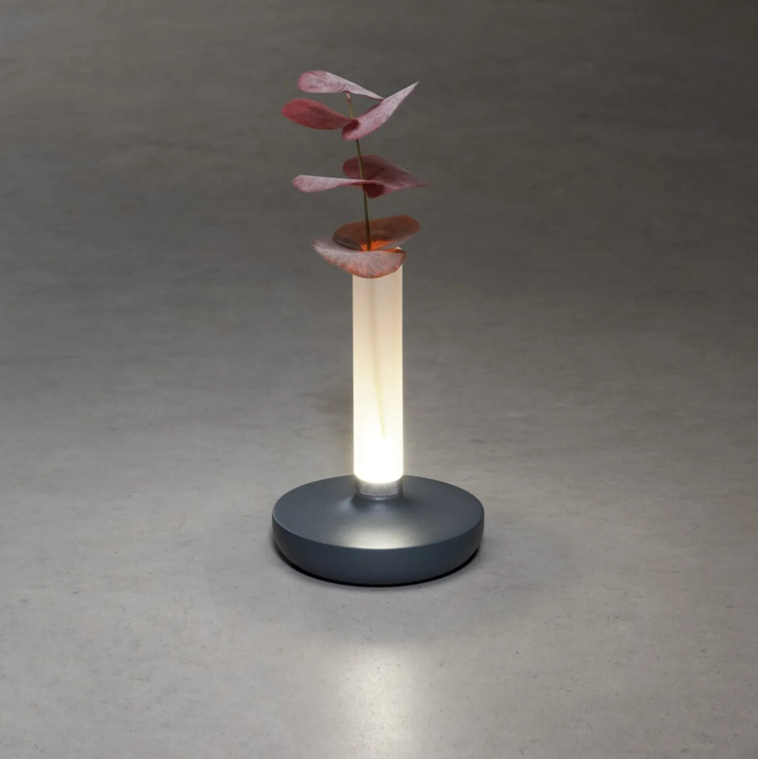 LED-pöytävalaisin Biarritz, IP54, akku, CCT harmaa