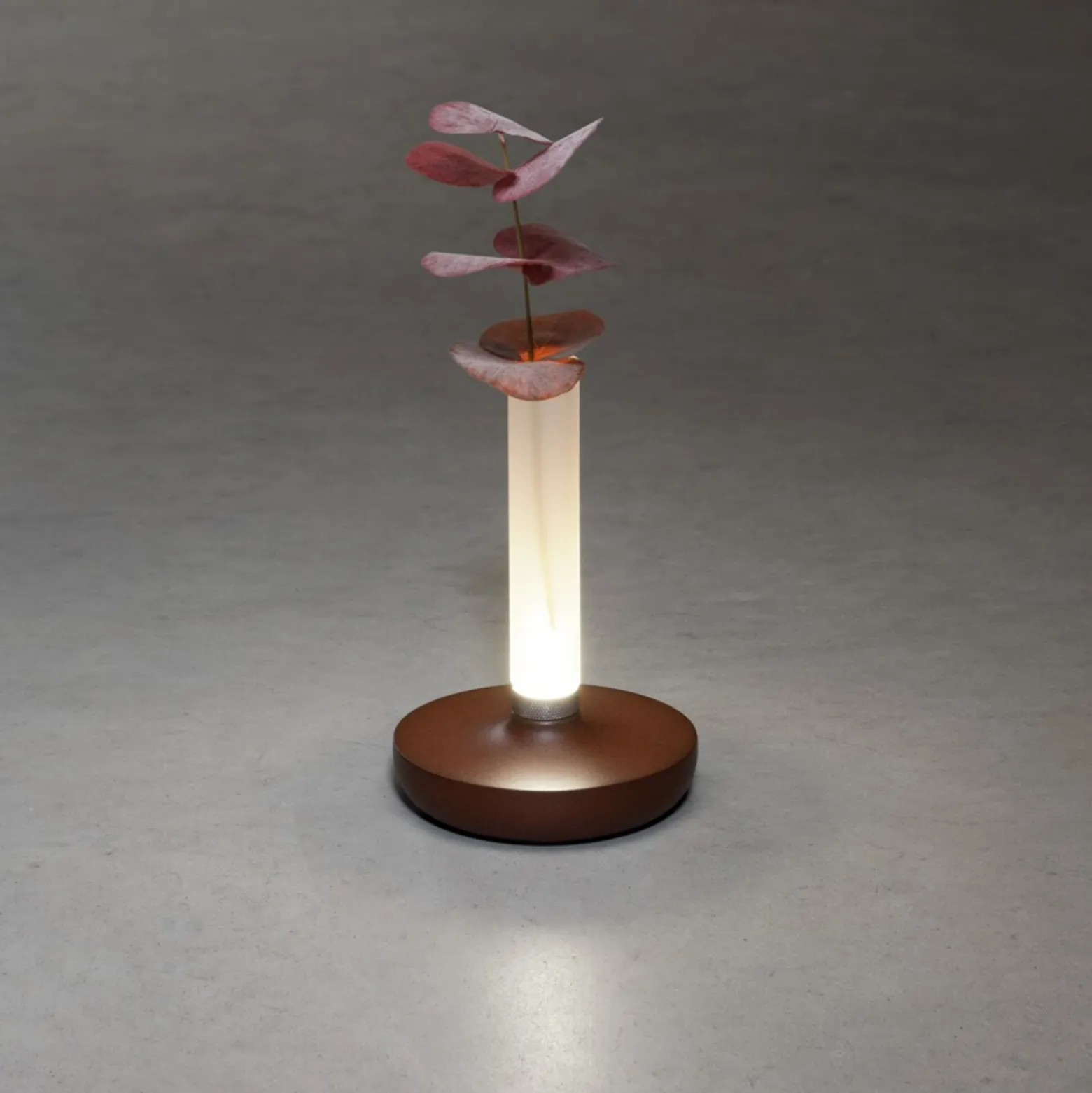 LED-pöytävalaisin Biarritz IP54, akku, CCT, ruoste