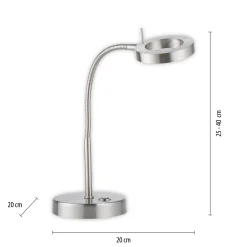 LED-pöytävalaisin Hensko, säätövarsi, Touchdim