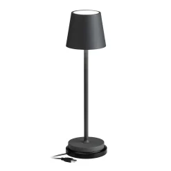 LED-pöytävalaisin 5099, ladattava akku IP54 himmennettävä grafiittinen