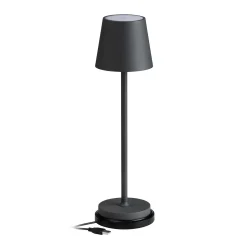 LED-pöytävalaisin 5099, ladattava akku IP54 himmennettävä grafiittinen