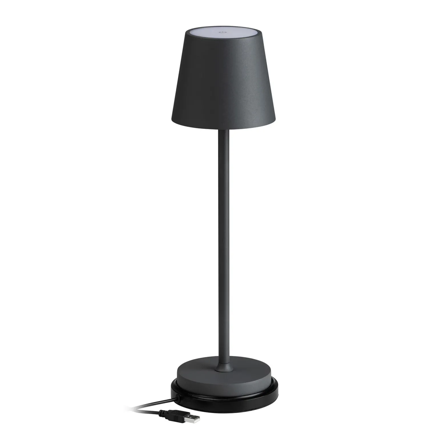 LED-pöytävalaisin 5099, ladattava akku IP54 himmennettävä grafiittinen