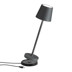LED-pöytävalaisin 5099, ladattava akku IP54 himmennettävä grafiittinen
