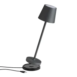 LED-pöytävalaisin 5099, ladattava akku IP54 himmennettävä grafiittinen