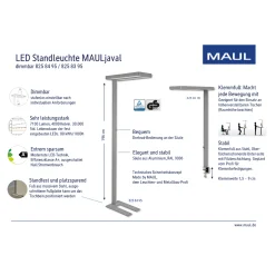 LED-pöytävalaisin MAULjaval, musta, 120 cm, himmennettävä, kiinnitettävä jalusta