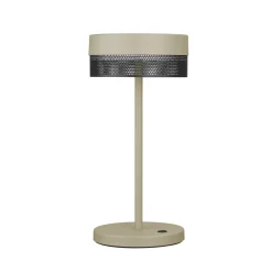 LED pöytävalaisin Mesh ladattava akku, korkeus 30cm hiekka/musta