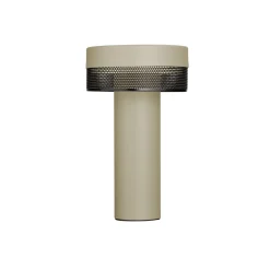 LED pöytävalaisin Mesh ladattava akku, korkeus 24cm, hiekka/musta