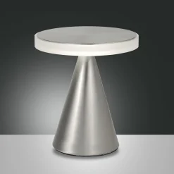 LED-pöytävalaisin Neutra, korkeus 27 cm, nikkeli, kosketushimmennin