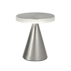 LED-pöytävalaisin Neutra, korkeus 27 cm, nikkeli, kosketushimmennin