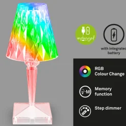 LED-pöytävalaisin 7464010 RGB kaukosäätimellä varustettuna