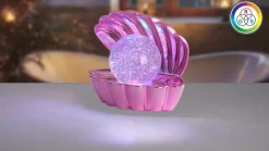 LED-pöytävalaisin Shelly, vaaleanpunainen, muovi, 18 cm, RGB