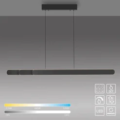 LED-riippuvalaisin ADRIANA ROUND, musta, pituus 160 cm, metalli, CCT