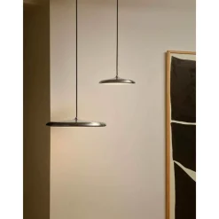 LED-riippuvalaisin Artist, teräksenvärinen, Ø 40 cm, ruostumaton teräs